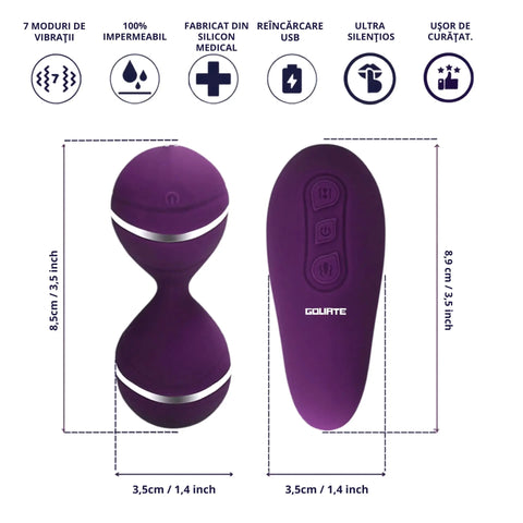 Dalia – Dispozitiv Intim 3 în 1 | Bile Kegel (Geisha) Vibrante | Ou Vibrator | Stimulator Clitoridian | Vibrator pentru Femei și Cupluri