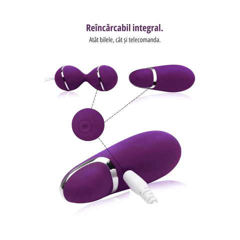 Dalia – Dispozitiv Intim 3 în 1 | Bile Kegel (Geisha) Vibrante | Ou Vibrator | Stimulator Clitoridian | Vibrator pentru Femei și Cupluri