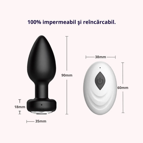 Plop- Plug Anal Vibrator cu Telecomandă | 10 Moduri de Vibrație | Telecomandă pentru Stimulare Personalizată