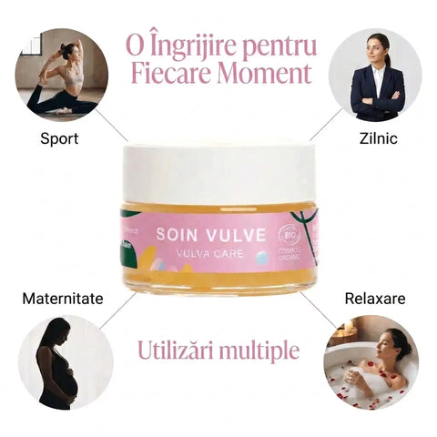 Balsam Intim Calmant pentru Vulvă | Îmbogățit cu Gălbenele (Calendula) și Vitamina E | Hidratează și Hrănește | Pentru Uscăciune și Disconfort | Îngrijire Intimă Externă