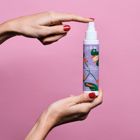 Ulei de Masaj Organic GOLIATE | Efect Afrodisiac | Gel Cosmetic Relaxant | Masaj Senzorial în Cuplu | Pentru Femei și Bărbați | 100 ml