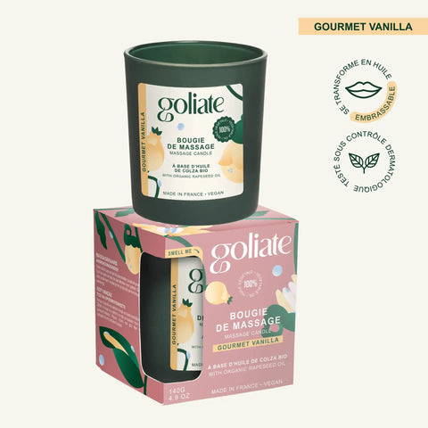 Lumânare de Masaj Organică + Balsam Intim Regenerant pentru Vulvă + Geantă Goliat  Cadou
